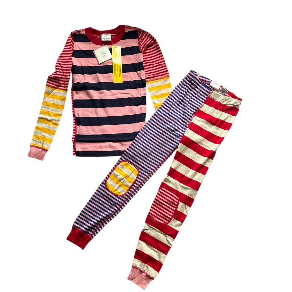 Hanna Andersson Girls Mix it up stripe LJ pj set New Organic cotton